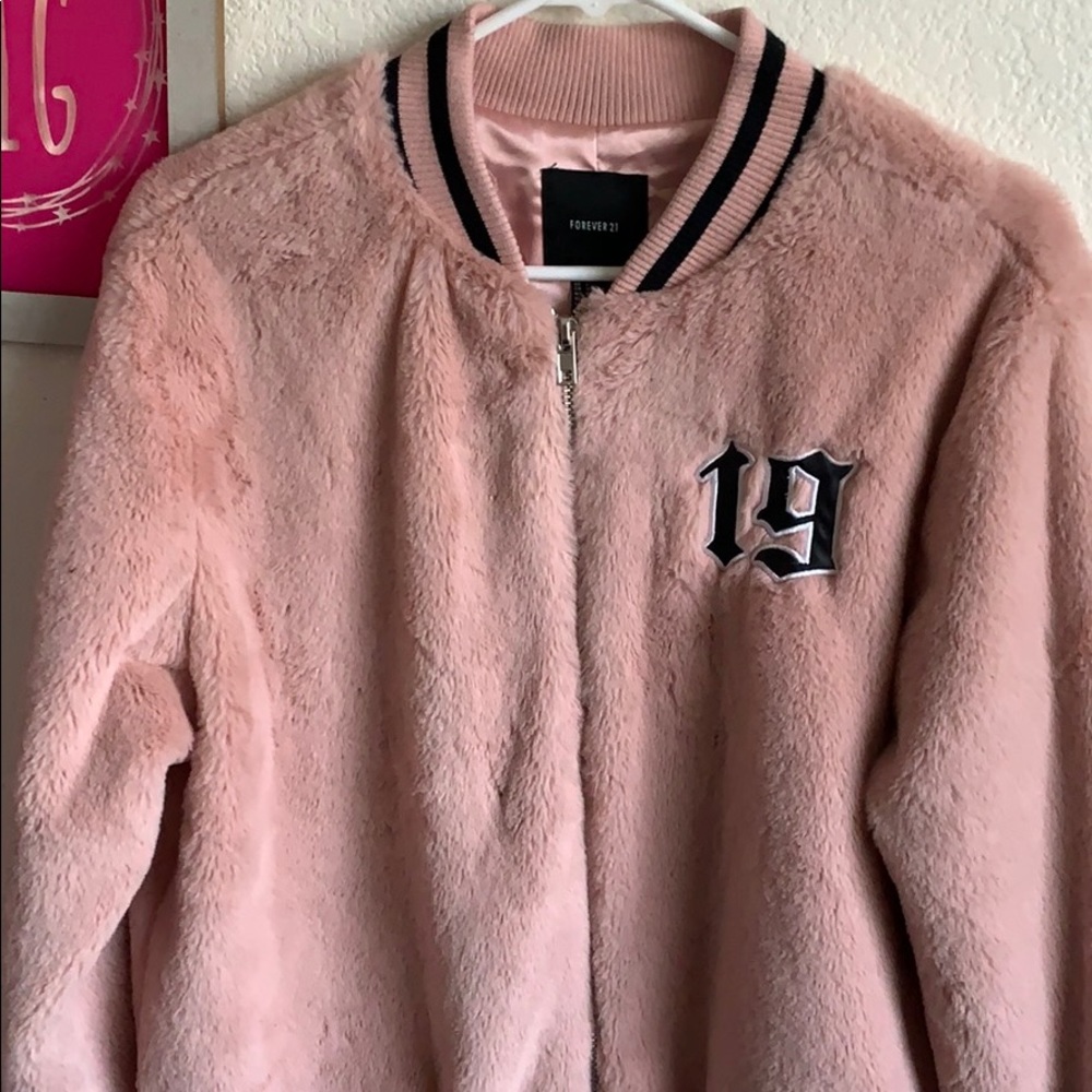 Cream pink fur Coat